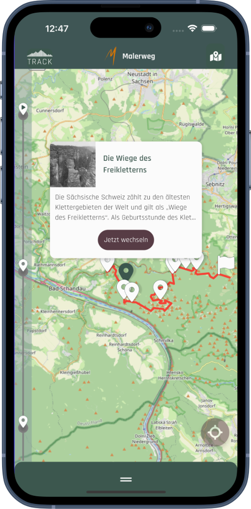 Ausgewählter Marker mit Info-Box